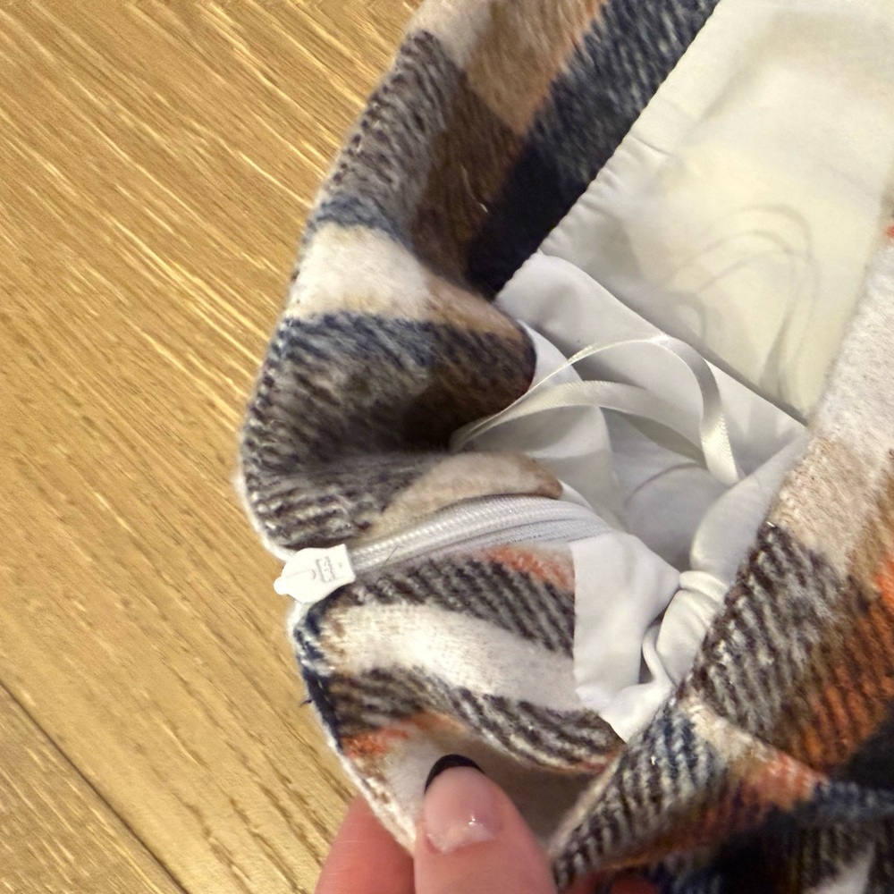 Plaid Women's Skirt in Brown and Blue - Picture 3 of 3
